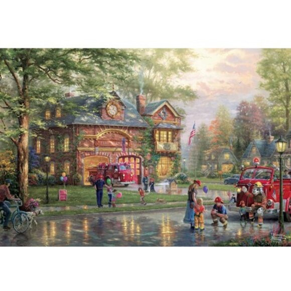 Thomas Kinkade "Hometown Firehouse" 2000 Pieces Jigsaw Puzzle Ceaco NWT - Picture 2 of 8